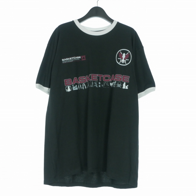 【中古】未使用品 バスケットケース BASKETCASE COMPUTER rinaer Tee プリント リンガーTシャツ カットソー 半袖