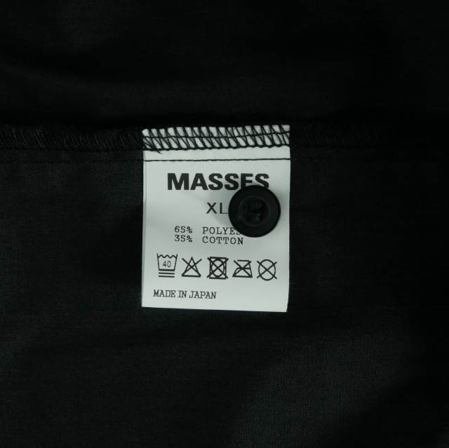 【中古】未使用品 マシス MASSES H.S SHIRT S/S オープンカラー ワークシャツ ポケット付き 半袖 XL ブラック 黒_5