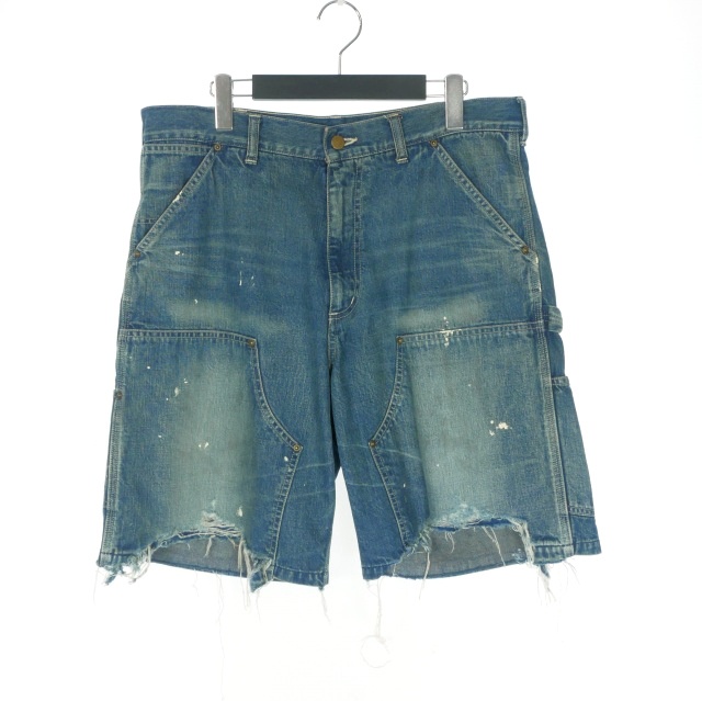 【中古】未使用品 セントマイケル SAINTMICHAEL 25SS DOUBLE KNEE SHORTS デニムショートパンツ M