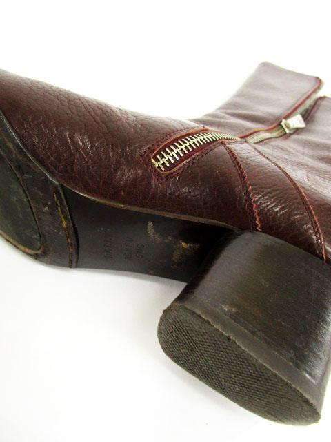 中古】バリー BALLY ブーツ ロング サイドジップ レザー 22.5 茶
