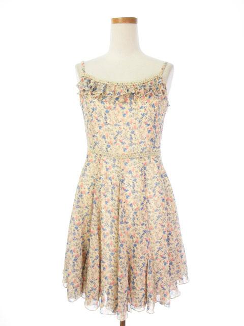 中古 アプワイザーリッシェ Apuweiser Riche ワンピース キャミワンピ ひざ丈 花柄 フリル 2 ベージュ Ah レディースの通販はau Pay マーケット ブランド古着のベクトル