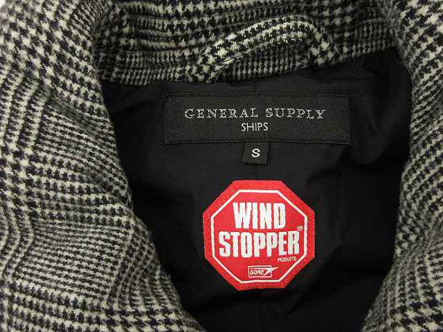 【中古】シップスジェネラルサプライ SHIPS GENERAL SUPPLY WIND STOPPER ジャケット ダウン グレンチェック ウール S