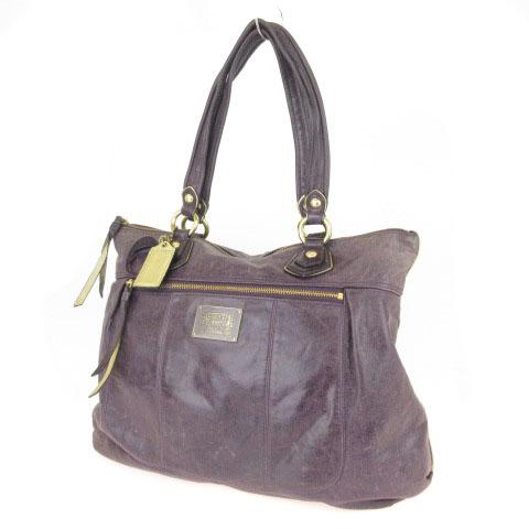 中古】コーチ COACH ポピー POPPY レザー グラム バッグ トート 型押し  