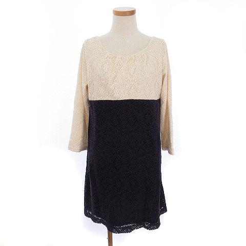 中古 シューラルー Shoo La Rue ワンピース ミニ バイカラー 切替 レース 長袖 M 紫 パープル S Tk0326 レディースの通販はau Pay マーケット ブランド古着のベクトル