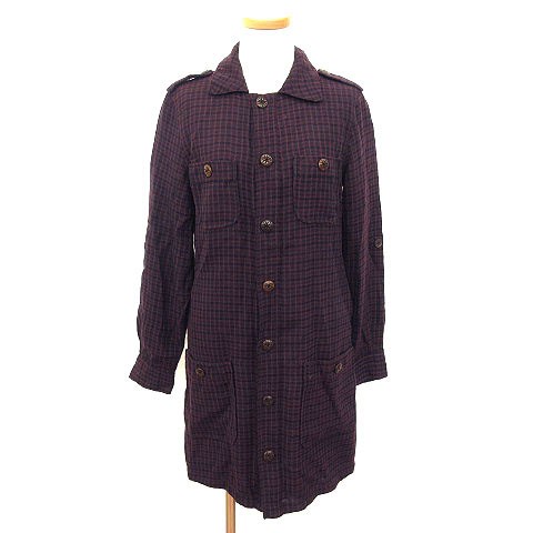 【中古】アーペーセー A.P.C. ワンピース ミニ シャツワンピ チェック ウール 34 紫 パープル ☆ONS☆ ako0322 レディース｜au  PAY マーケット