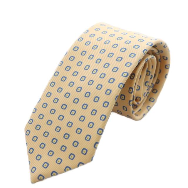 【中古】ドレイクス DRAKE'S 50oz  TWILL レギュラータイ ネクタイ 総柄 シルク 絹 ベージュ /AN30 メンズ