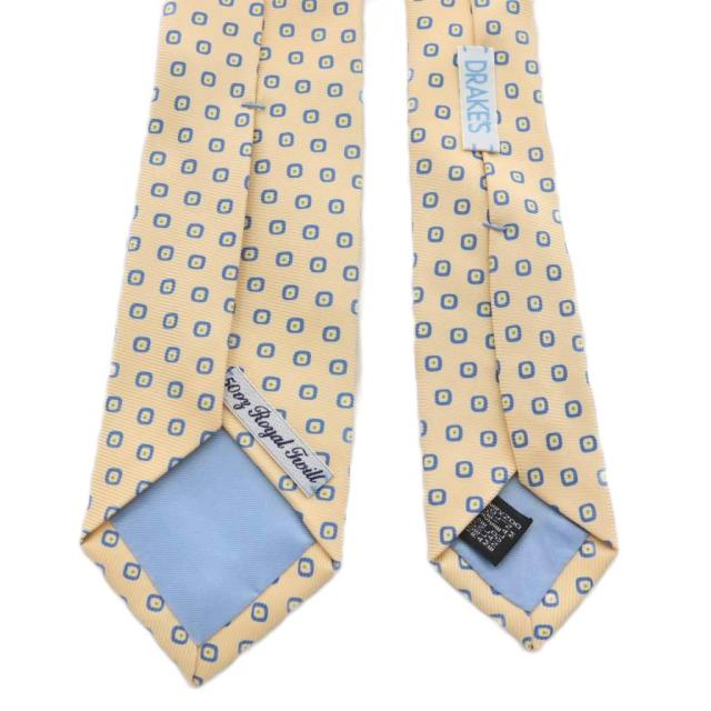 【中古】ドレイクス DRAKE'S 50oz ROYAL TWILL レギュラータイ ネクタイ 総柄 シルク 絹 ベージュ /AN30 メンズ_2