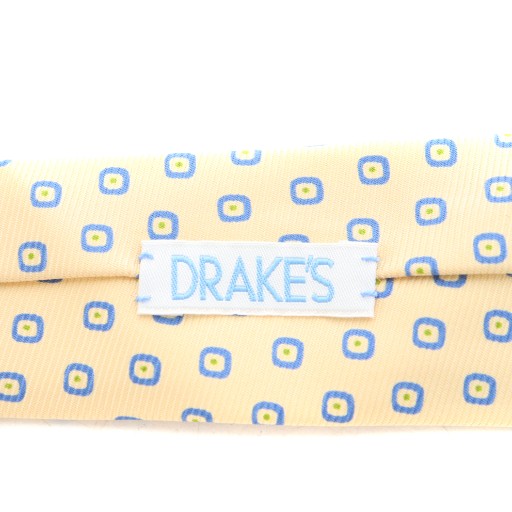 【中古】ドレイクス DRAKE'S 50oz ROYAL TWILL レギュラータイ ネクタイ 総柄 シルク 絹 ベージュ /AN30 メンズ_3