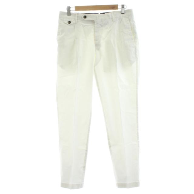 【中古】ピーティートリノ STRETCH GENTLEMAN FIT ストレッチチノパン チノパンツ タック ジップフライ 46 白