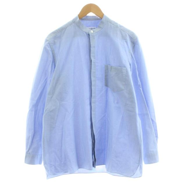 【中古】エリコ フォルミコラ ERRICO FORMICOLA カジュアルシャツ 長袖 バンドカラー M 青 ブルー 12-207-10-080624