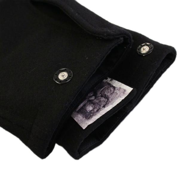 【中古】ラフシモンズ RAF SIMONS STERLING RUBY ARCHIVE REDUX ステンカラーコート ミドル丈 プリント 46 黒