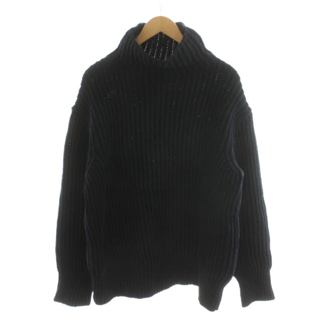 【中古】アミリ AMIRI ニット セーター 長袖 ハイネック ローゲージ L 紺 ネイビー /AN14 メンズ