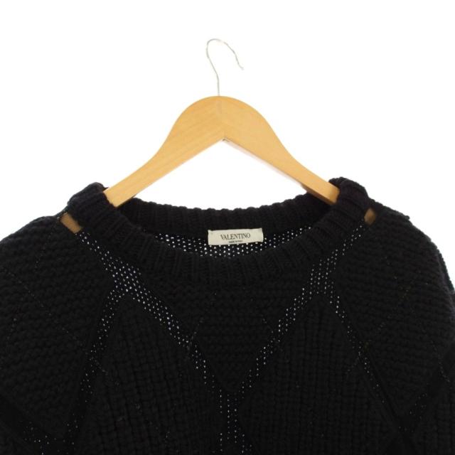 【中古】ヴァレンティノ ヴァレンチノ VALENTINO ニット セーター 長袖 メッシュ 切替 XL 黒 WV0KC17G7TN /KH メンズ_3