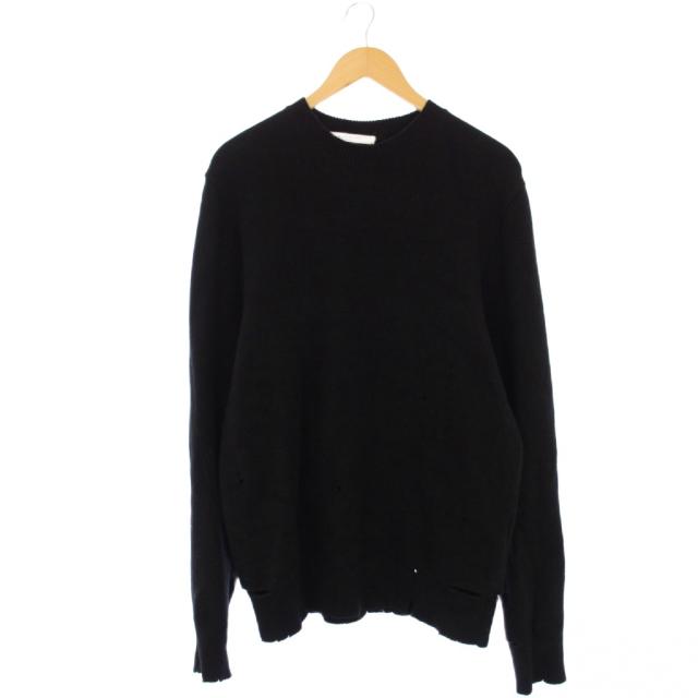 【中古】ジバンシィ GIVENCHY ニット セーター 長袖 ダメージ加工 M 黒 /KH メンズ