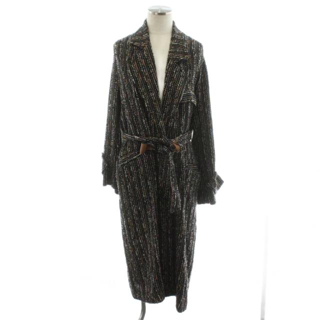 【中古】ベッドフォード Raschel lace coat コート ロング丈 スパンコール アウター 1 黒 ブラック 21SS-B-CT01
