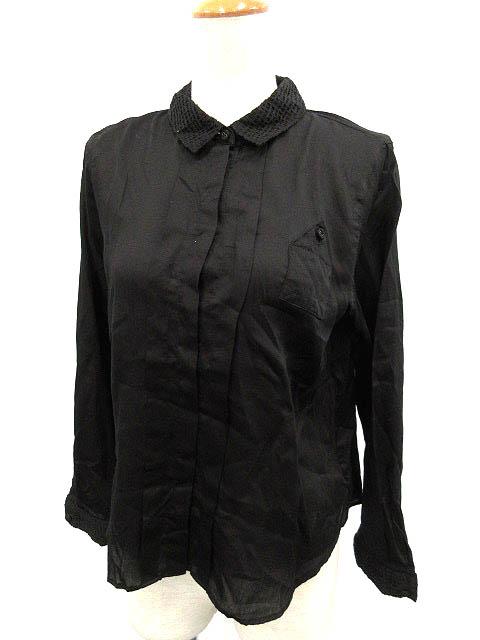 中古 アトリエドゥサボン L Atelier Du Savon ブラウス シャツ 襟レース 長袖 黒 9 Ao12 レディースの通販はau Pay マーケット ブランド古着のベクトル