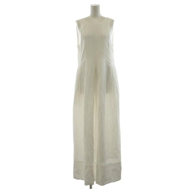 【中古】エトレトウキョウ ETRE TOKYO 25SS リネンサッカーロングワンピース マキシ ロング ノースリーブ S 白