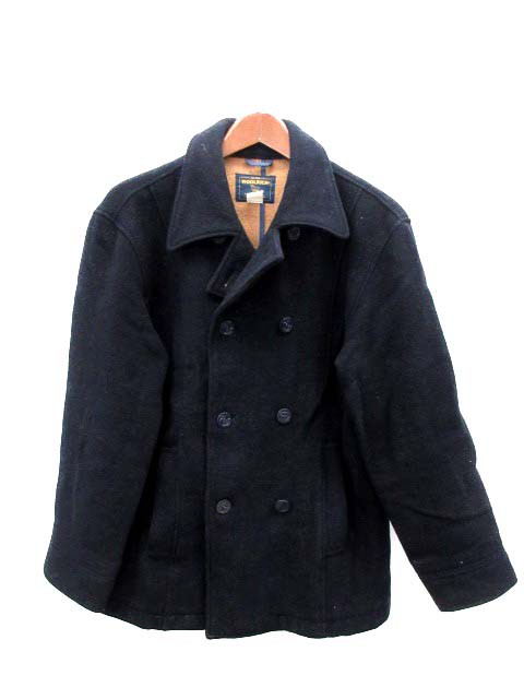 中古 ウールリッチ Woolrich ピーコート Pコート ロング 紺 M Dj