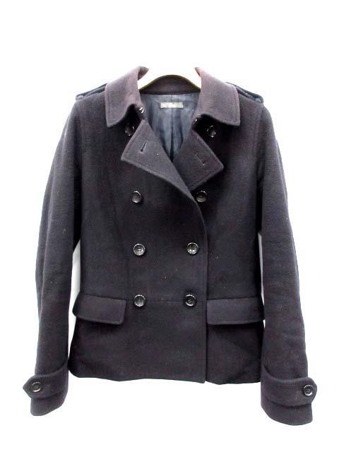 中古 イエナ Iena ピーコート Pコート ショート丈 ウール 黒 Dh40 Ca25 レディースの通販はau Pay マーケット ブランド古着のベクトル