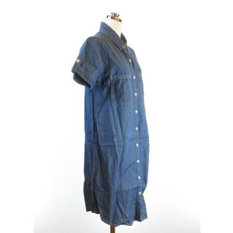 中古 アズールバイマウジー Azul By Moussy デニム風 シャツ ワンピース 綿100 シャンブレー 半袖 膝丈 ブルー Sの通販はau Wowma ブランド古着のベクトル