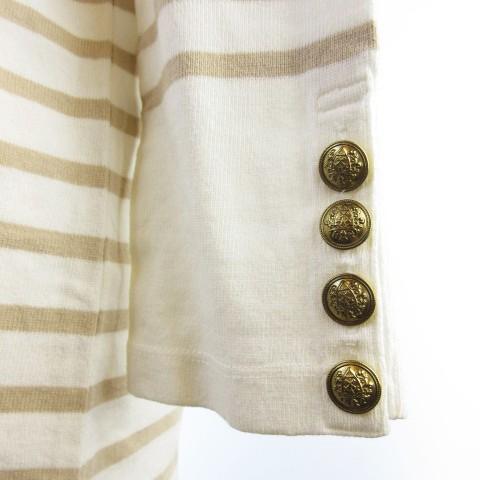 中古 自由区 オンワード樫山 バスクワンピース 綿100 ボーダー 七分袖 膝丈 春夏 アイボリー ベージュ 40の通販はau Pay マーケット ブランド古着のベクトル