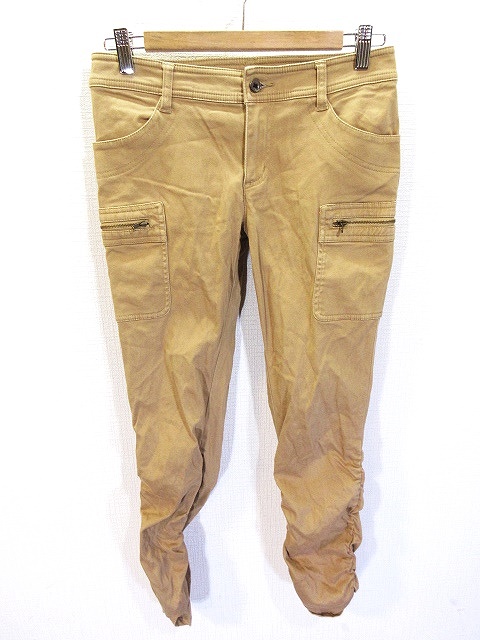 中古 ミッシェルクラン Michel Klein カーゴ パンツ 無地 裾くしゅくしゅ ロング ベージュ 38 レディースの通販はau Pay マーケット ブランド古着のベクトル