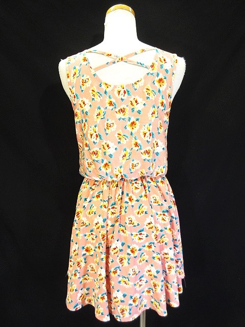 中古 イング Ingni ノースリーブ フレア ワンピース ミニ ショート 花柄 プリント M ピンク レディースの通販はau Pay マーケット ブランド古着のベクトル