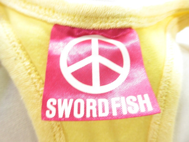 中古 ソードフィッシュ Sword Fish タンクトップ ノースリーブ カットソー パイル地 フロッキープリント 黄色 イエロー M レディースの通販はau Pay マーケット ブランド古着のベクトル