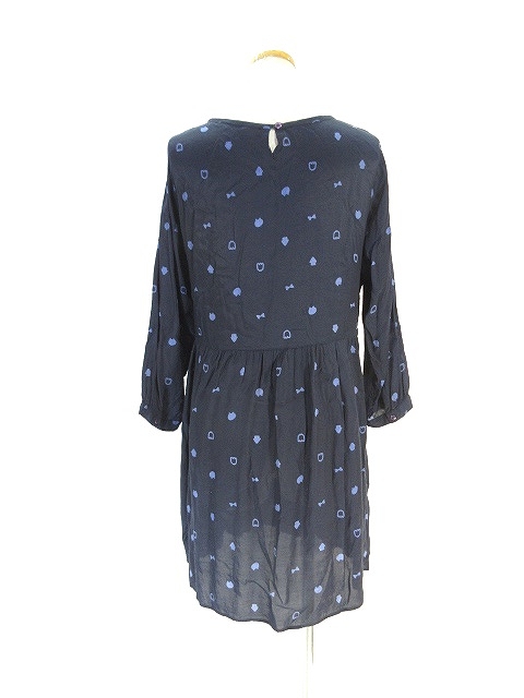 中古 プードゥドゥ Pou Dou Dou ワンピース 長袖 膝丈 総柄 M ネイビー レディースの通販はau Pay マーケット ブランド古着のベクトル