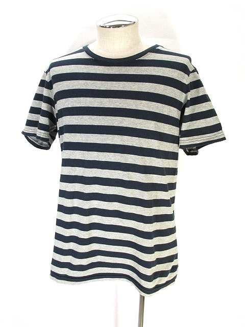 中古 ユニクロ Uniqlo Tシャツ カットソー 半袖 クルーネック ボーダー M ネイビー グレー メンズの通販はau Pay マーケット ブランド古着のベクトル