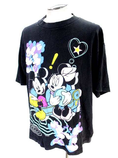 中古 Disney Unlimited Tシャツ カットソー 半袖 ミッキー ミニー プリント 黒 ブラック One Size Usa製 メンズの通販はau Pay マーケット ブランド古着のベクトル