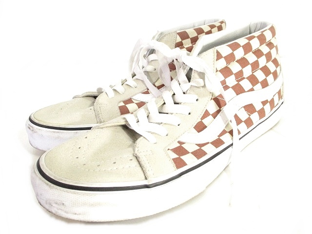 中古 バンズ Vans Sk 8 Mid スニーカー シューズ チェック 柄 スエード キャンバス ベージュ 28 5 メンズの通販はau Pay マーケット ブランド古着のベクトル