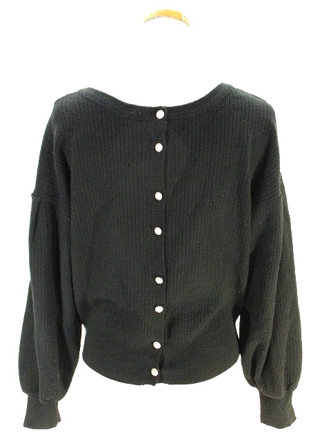 中古 マジェスティックレゴン Majestic Legon リブ ニット カーディガン 丸首 バルーンスリーブ M 黒 レディースの通販はau Pay マーケット ブランド古着のベクトル