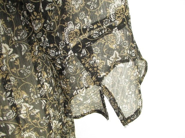 中古 イッカ Ikka シースルー シャツ ワンピース 長袖 ロング フレア 花柄 ブラック 黒 Zx レディースの通販はau Pay マーケット ブランド古着のベクトル