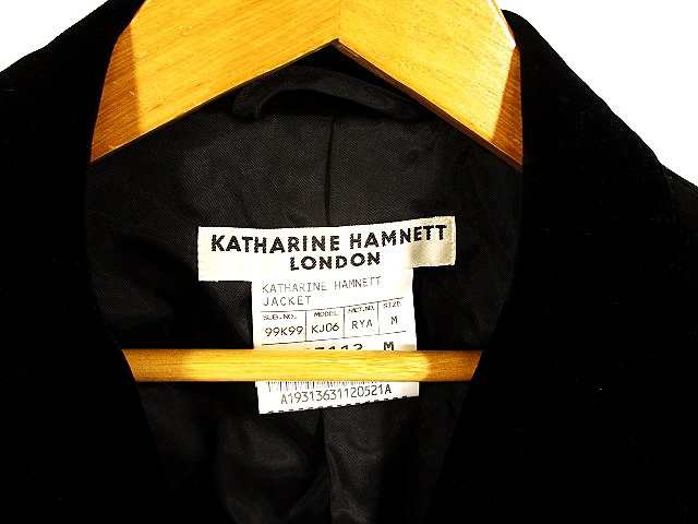 テーラードジャケットKATHERINE HAMNETT ベロア テーラードジャケット