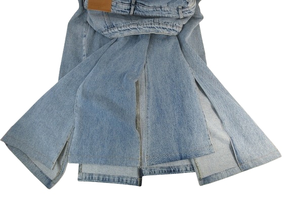 【中古】ロク Rokh スカート デニム フラップ スリット ロング ブルー サイズFR36 QQQ レディース 中古】ロク Rokh スカート デニム フラップ スリット ロング ブルー