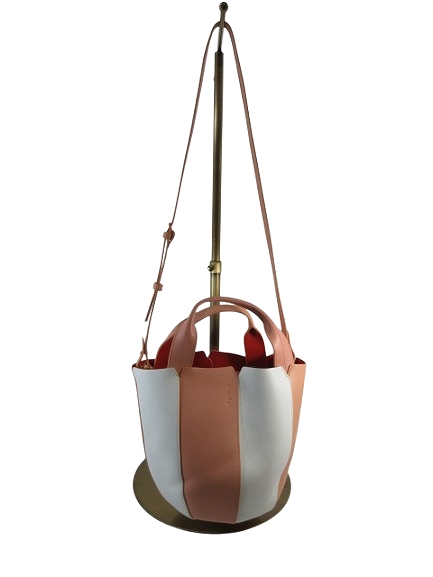 【中古】アニエスベー agnes b. 2way トート バッグ ショルダーバッグ マーグリート 牛革 白 ピンク QQQ レディース