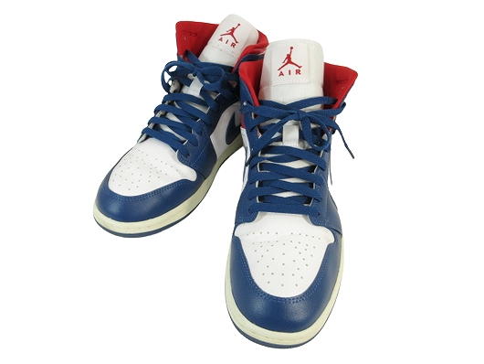【中古】ナイキ NIKE BQ6472-146 エアジョーダン1 MID 28cm 3カラー ブルー レッド QQQ メンズ