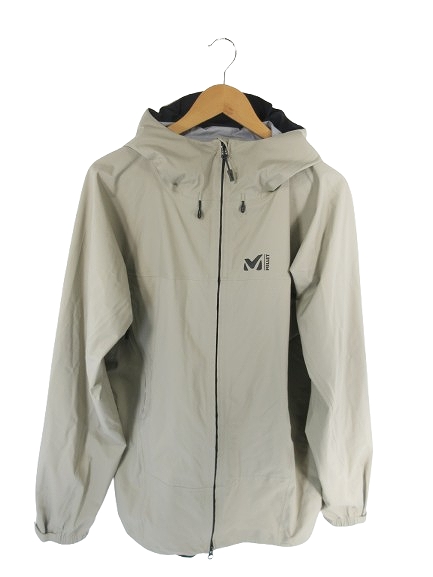 【中古】ミレー ティフォン ジャケット ストレッチ アウトドア レイン ウェア フード ベージュ サイズ2XL メンズ