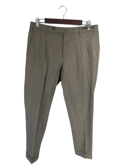 【中古】ピーティーゼロウーノ PT01 PREPPY FIT パンツ スラックス ストレート ロング 無地 ブラウン系 サイズ48