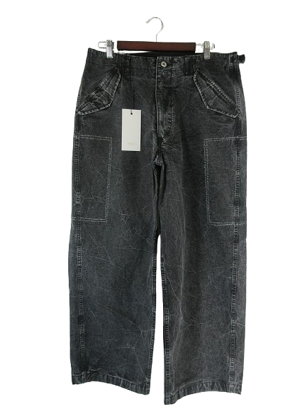 【中古】未使用品 A.PRESSE アプレッセ M-51 Custom Pants デニム ワイド パンツ ロング Gパン サイズ3 黒 QQQ メンズ