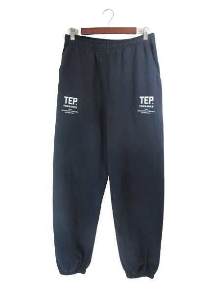 【中古】ザエンノイプロフェッショナル  プリーズ スウェット パンツ ロング プリント サイズL ネイビー  メンズ