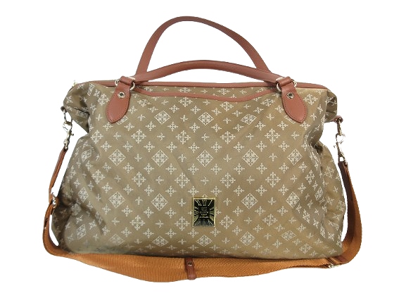 【中古】ラシット russet ボストン バッグ ショルダー モノグラム柄 総柄 ブラウン QQQ レディース