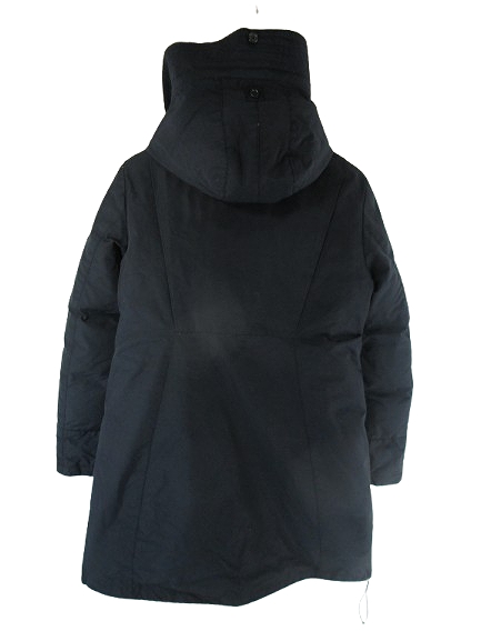 【中古】ウールリッチ WOOLRICH 1402072 ダウン ジャケット コート フード ジップフライ ボタン 無地 ネイビー M