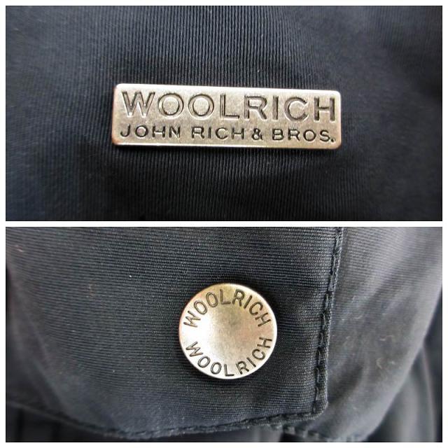 【中古】ウールリッチ WOOLRICH 1402072 ダウン ジャケット コート フード ジップフライ ボタン 無地 ネイビー M