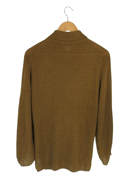 【中古】フィリッポデローレンティス FILIPPO DE LAURENTIIS linen カーディガン 長袖 ボタン 麻 リネン ブラウン 48_1