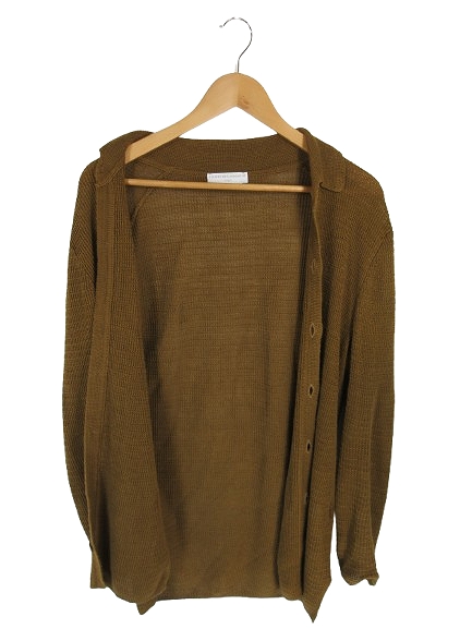 【中古】フィリッポデローレンティス FILIPPO DE LAURENTIIS linen カーディガン 長袖 ボタン 麻 リネン ブラウン 48_2