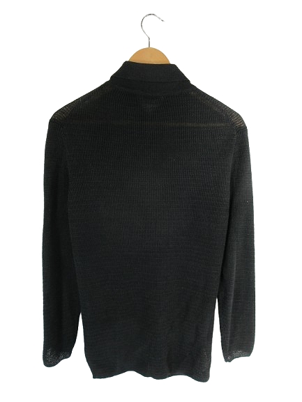 【中古】フィリッポデローレンティス FILIPPO DE LAURENTIIS linen カーディガン 長袖 麻 リネン ブラック サイズ48_1