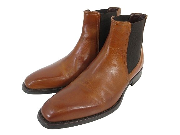 【中古】バーニーズニューヨーク BARNEYS NEW YORK ブーツ サイドゴア シューズ ショート レザー ブラウン サイズ41