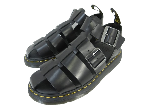 【中古】お医者さんマーチン DR.MARTENS 30766001 Garin サンダル シューズ フィッシャーマン なめし革 同盟罷業一巡り 黒 UK5